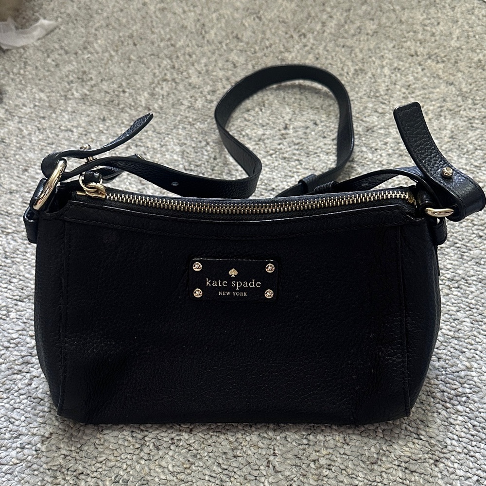 Kate Spade Black Crossbody Bag with Gold Accents